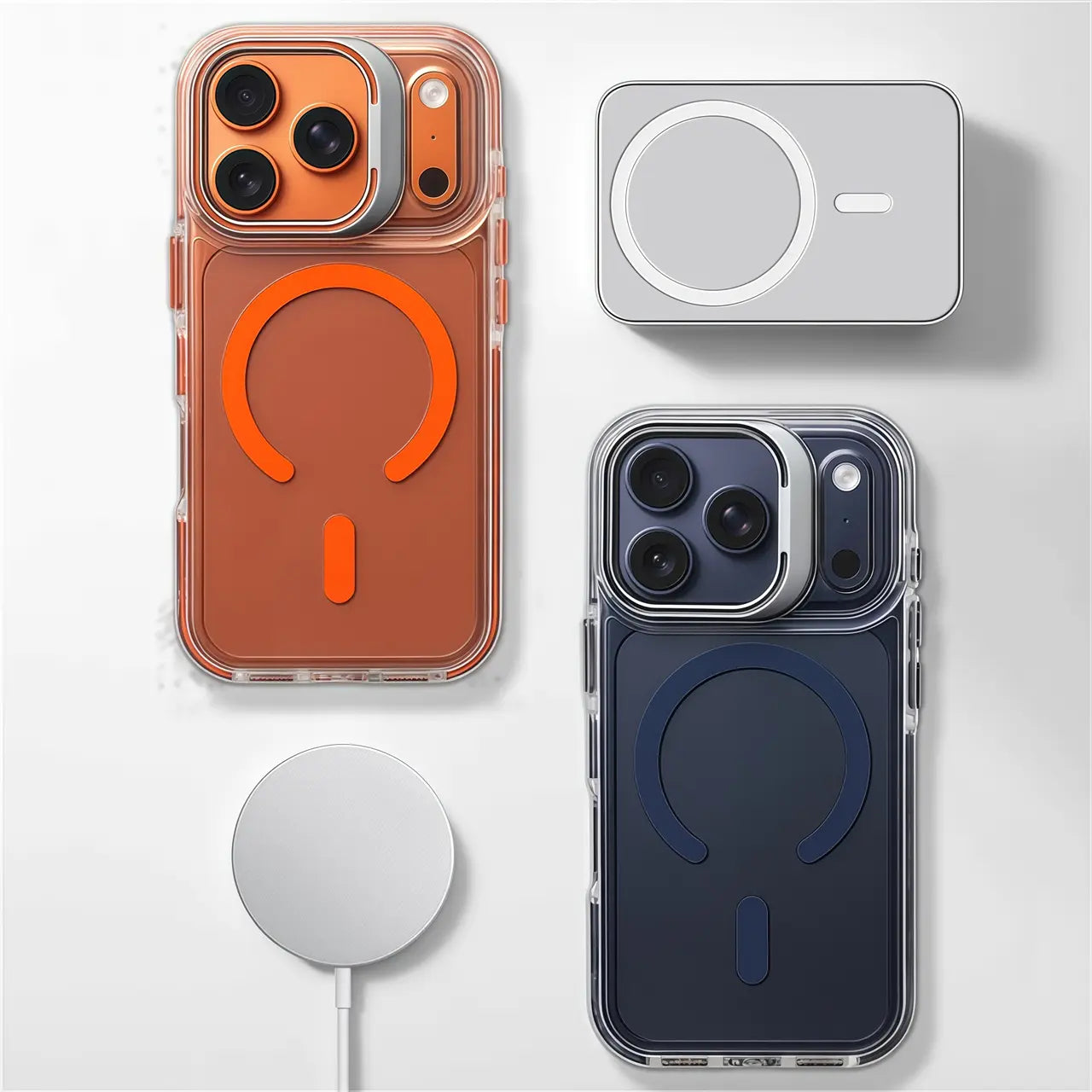 【 Iphone17 Case 】Ice Crystal anti Fall Lens Bracket Magnetic Phone Case Iphone17 Pro Max 16 15 for Iphone Case Silicone Soft Shell TPU Shockproof