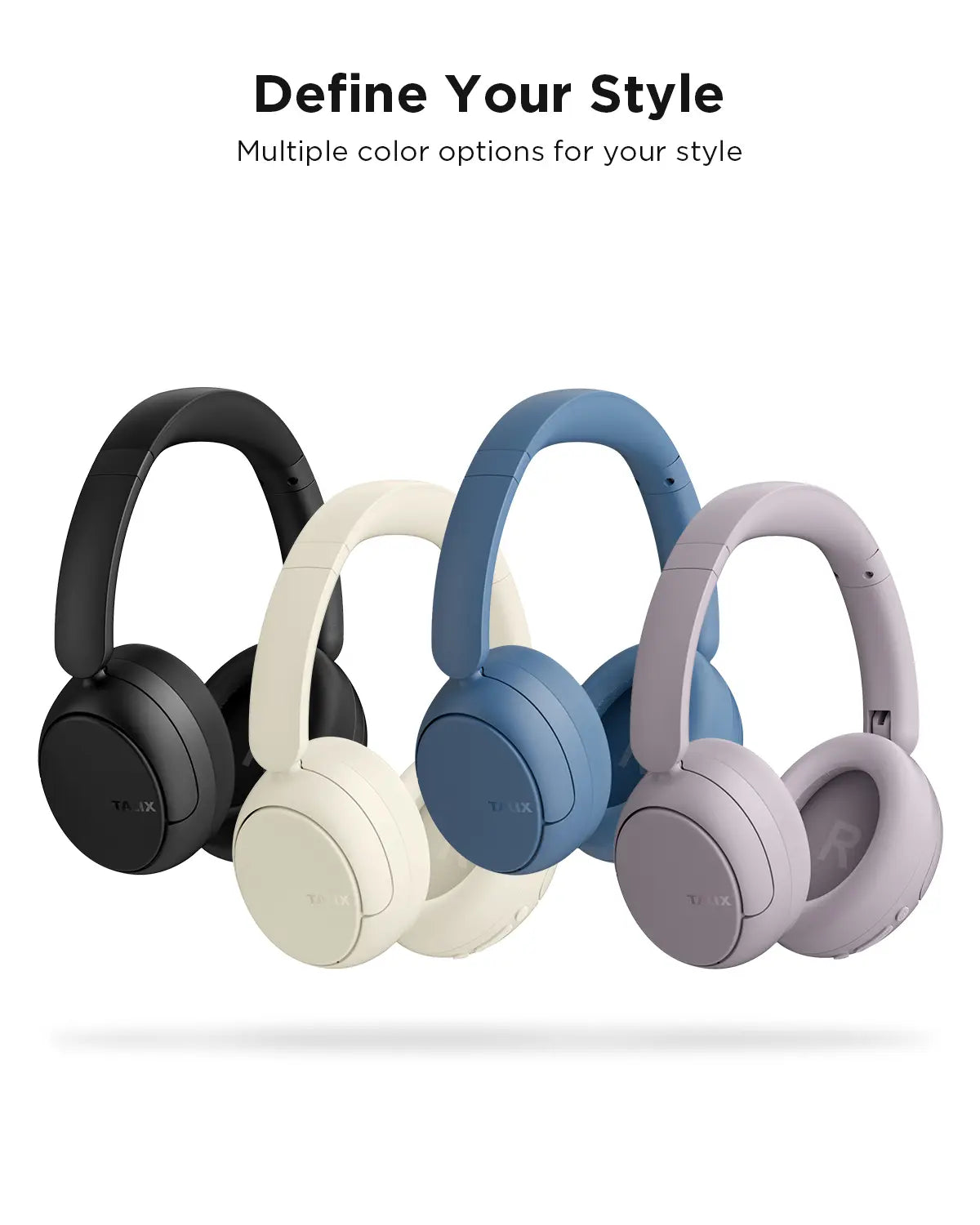 TALIX H30 Hybrid Active Noise Cancelling Headphones, Wireless Over-Ear Bluetooth Headphones, 110H Playtime, Hi-Res Audio, Bass Boost, Clear Calls, Comfortable Fit, Bluetooth 6.0 Headset