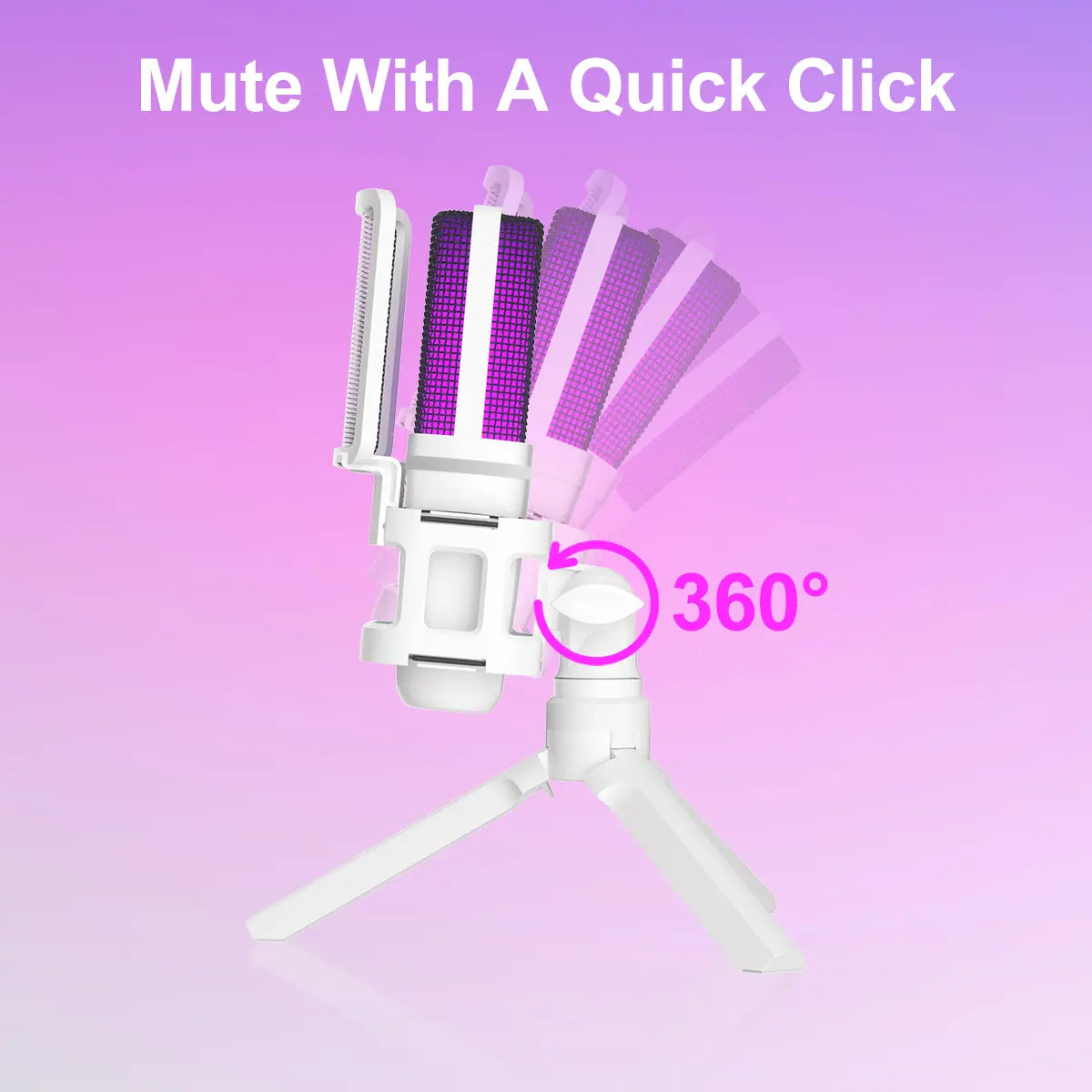 Zealsound USB Plug and Play Microphone with Type-C Adapter (NO LIGHTNING ADAPTER), RGB Microphone with One-Click Mute & Monitoring, Suitable for Phone, PC, Computer, PS4, PS5, MAC, Streaming, Podcast