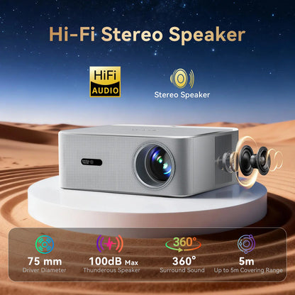 【Dealsforyoudays 】4K 1400 Lumens Projector 200-Inch Screen, Wifi 6 & Bluetooth, Officially Licensed Google TV, Autofocus Hifi Audio, Home Cinema (Phone & Computer Compatible), Indoor & Outdoor Ceiling Mounting
