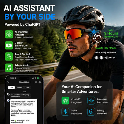 Multifunctional Smart Wearable Camera Glasses - 1200P Ultra Video Recording, 8MP Photochromic Lenses, Bluetooth Audio, 160+ Language Translation, UV Protection, Voice Assistant Glasses for Hiking & Outdoor Sports, Father'S Day Gift