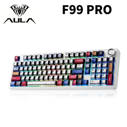 【Deals】Official Aula X Leobog F99PRO Mechanical Gaming Keyboard with Knob,Tri-Mode Bt5.0/Usb-C/2.4Ghz Hot Swappable Custom Keyboard,Windows& Android&Mac