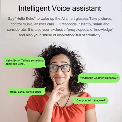 Smart AI Glasses with 8MP Camera, 1200P HD Video & Photo Capture Wearable for Travel, Real-Time Translation Support, Recording Glasses with AI Voice Assistant, Open-Ear Audio, Object Recognition, Bluetooth， Photochromic Lenses