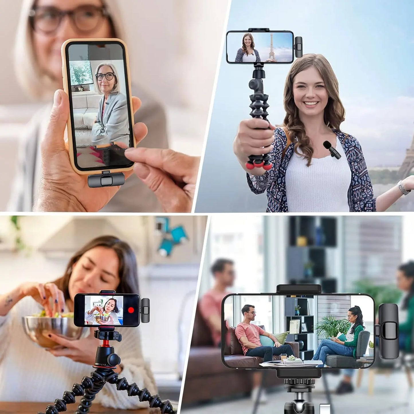 Hitozon Wireless Mini Microphone for Iphone 15/16/17, Ipad, Android, Wireless Lavalier Microphone with Noise Reduction, Portable USB C Lapel Mic for Video Recording, Vlog, Tiktok, Youtube,Summerwins
