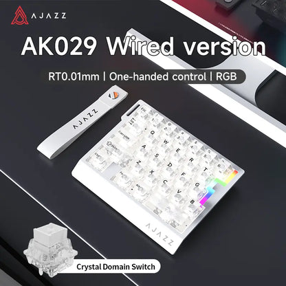 AJAZZ AK029 Single-Handed Wired Magnetic Gaming Keyboard 8K Hz, RGB, 0.01Mm RT Precision，29 Keys, for FPS Gaming Colorful RGB Backlight Web Driver Support Gaming Keyboard