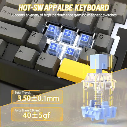AJAZZ AK029 Single-Handed Wired Magnetic Gaming Keyboard 8K Hz, RGB, 0.01Mm RT Precision，29 Keys, for FPS Gaming Colorful RGB Backlight Web Driver Support Gaming Keyboard