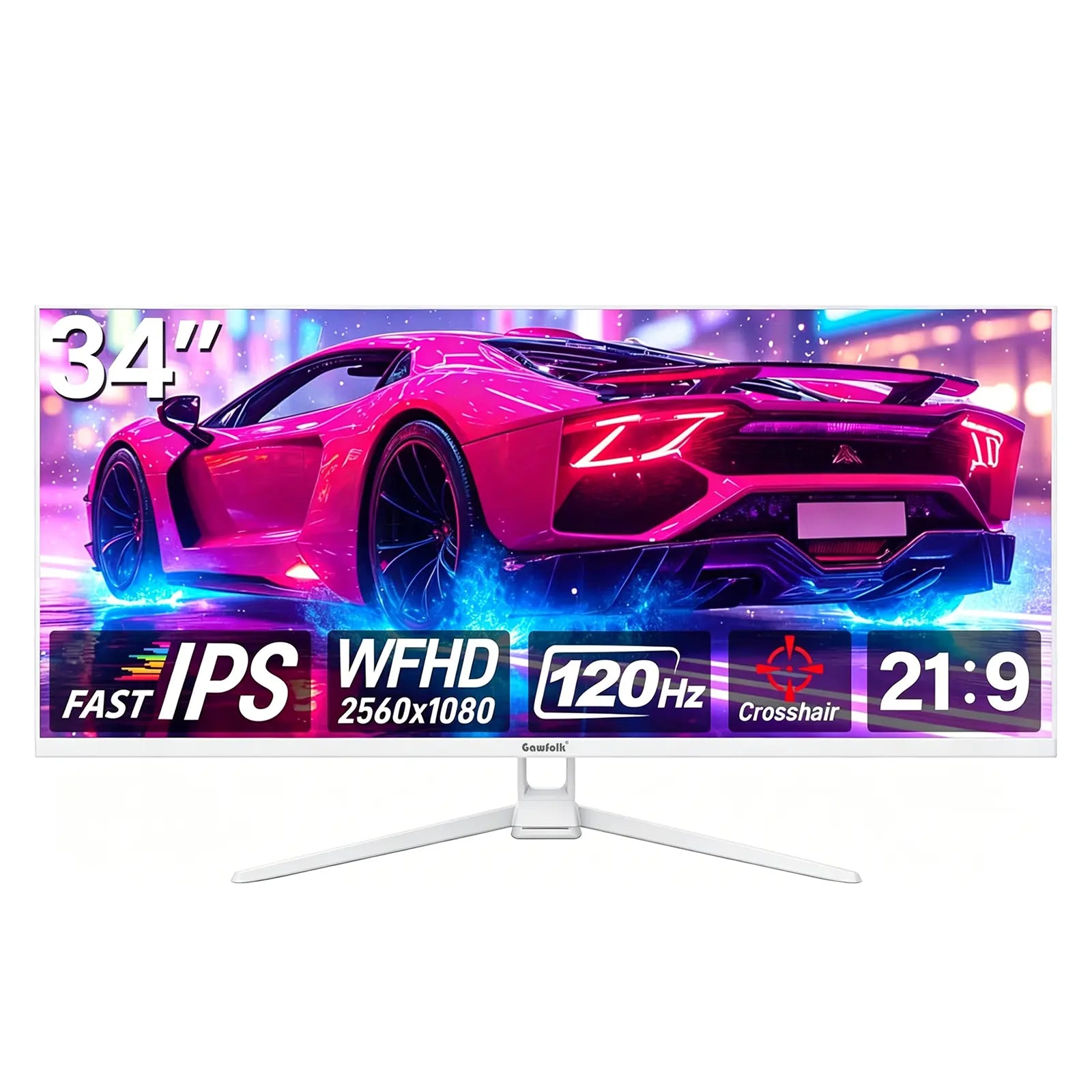 34-Inch Ultra-Wide Gaming Monitor | 21:9 IPS Screen Display | 120Hz Refresh Rate | Freesync & G-Sync Compatible | HDMI & DP Ports, Wall-Mounted 75 * 75Mm