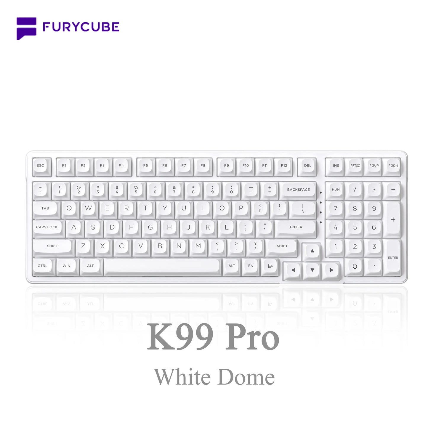 FURYCUBE K99 Pro Mechanical Keyboard Wireless with Num Pad Full Size Wired/Bluetooth/2.4G Gasket Structure Keyboard Creamy Sound for Laptop Computer RGB Backlit,3/5 Pin Hot Swappable Customize Keyboard E-Sports, Office, PBT Keycaps, Mothersdaygift Tiktoks