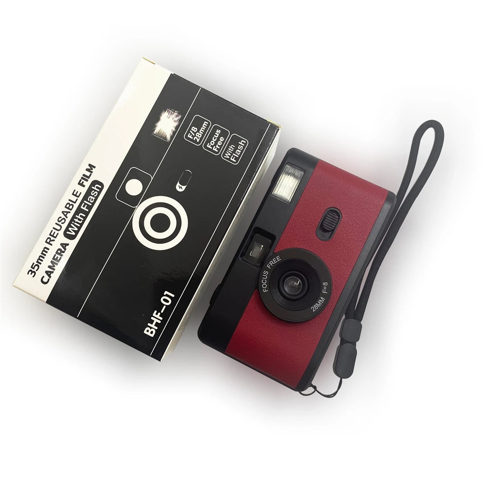 Non Disposable Reusable Camera 35 MM, Flash Reusable Retro Camaras De Pelicula, Vintage Lomo 35MM Film Camera for Kodak Film