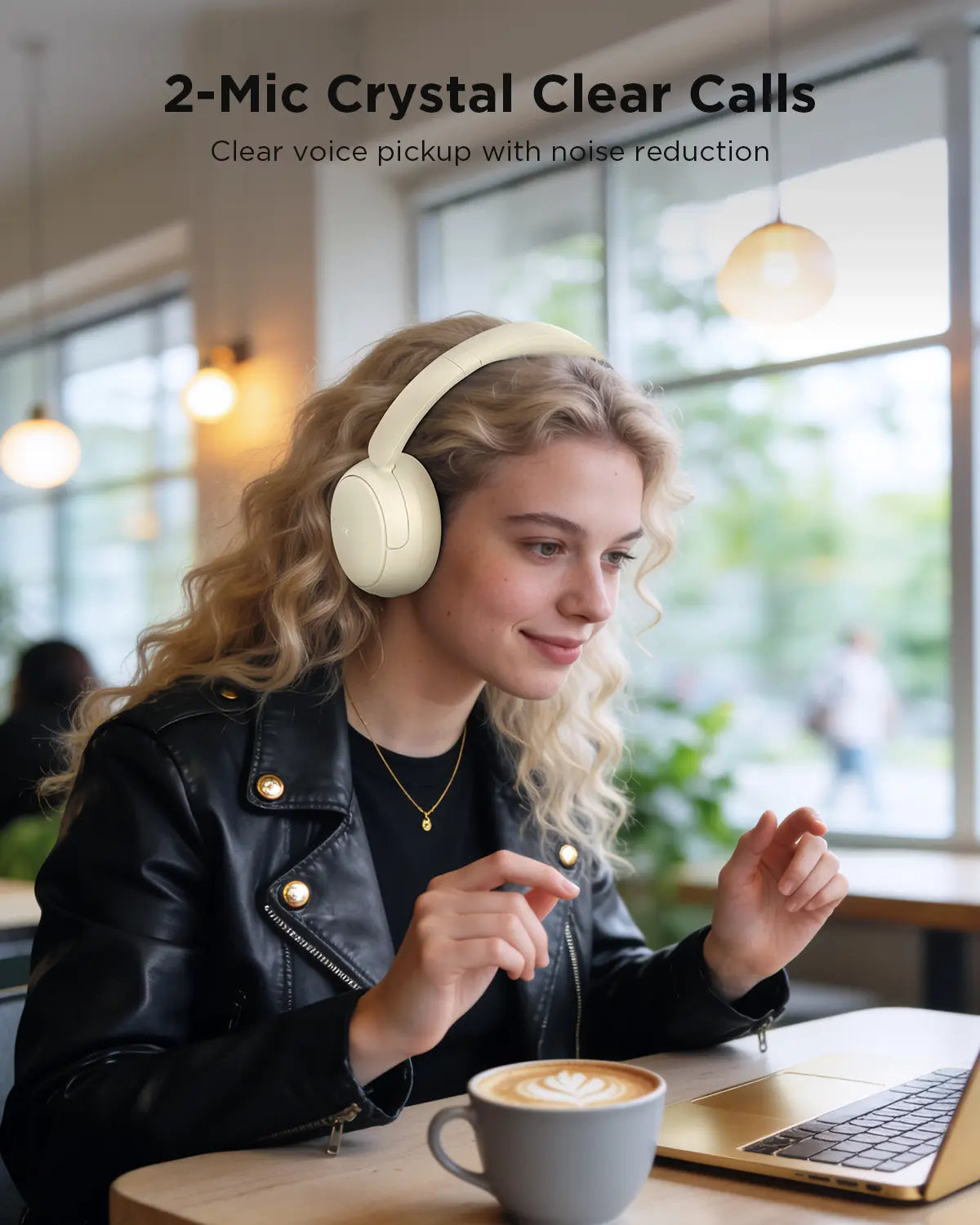TALIX H30 Hybrid Active Noise Cancelling Headphones, Wireless Over-Ear Bluetooth Headphones, 110H Playtime, Hi-Res Audio, Bass Boost, Clear Calls, Comfortable Fit, Bluetooth 6.0 Headset