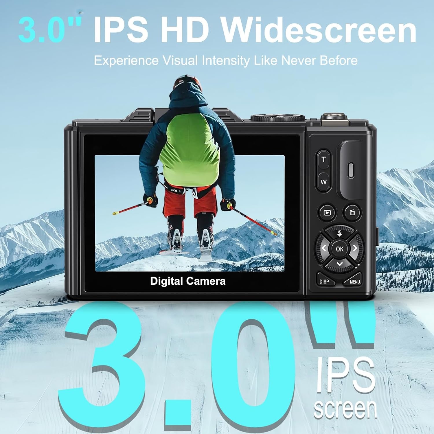 5K Digital Camera for Photography - 75MP Wifi Vlogging Camera for Youtube - UHD 18X Zoom Digital Cameras with Flip Screen 3" 180° - Travel Flash Camara with 32GB SD Card for Beginners & Adults