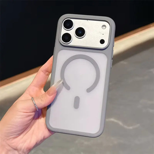 Magnetic Magsafe-Compatible Casing for Iphone 17 Pro Max - Durable Matte Skin-Friendly TPU Protective Cover, Shockproof Anti-Slip Slim Fit Bumper, Metal Buttons, Aesthetic Protection for Smartphones