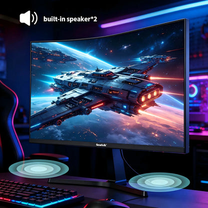 Gawfolk 27 Inch 240Hz Curved Monitor, FHD 1080P Gaming Monitor, Built-In Speakers, Freesync, MPRT 1Ms, 100% Srgb, 3000:1, 1800R,, HDMI 2.0&DP 1.4, VESA 100Mm *100Mm