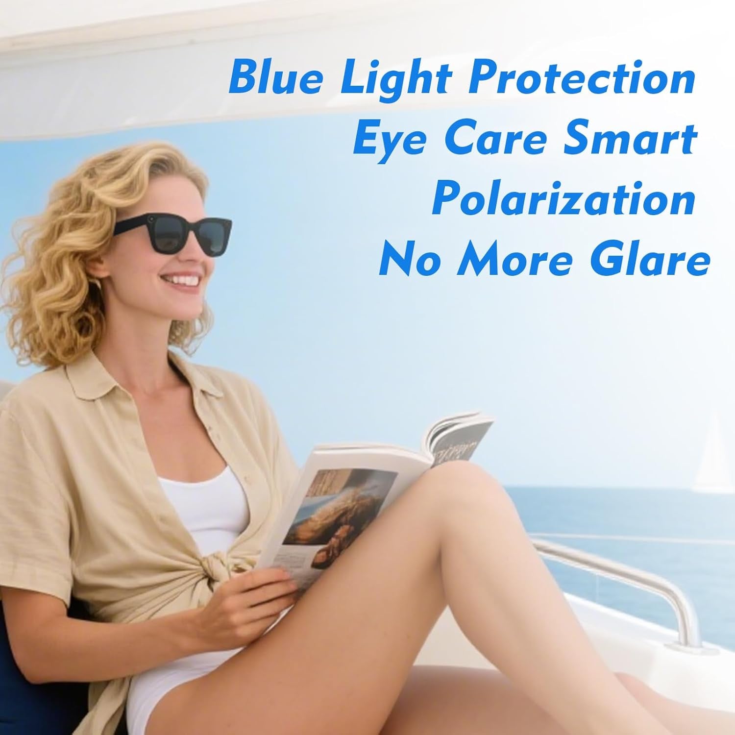 AL Smart Glasses for Men and Women - Bluetooth Enabled, Camera Equipped, Real-Time Translation with Speakers, 8MP HD Recording, Open-Ear Smart Sunglasses for Travel, Work, and Driving