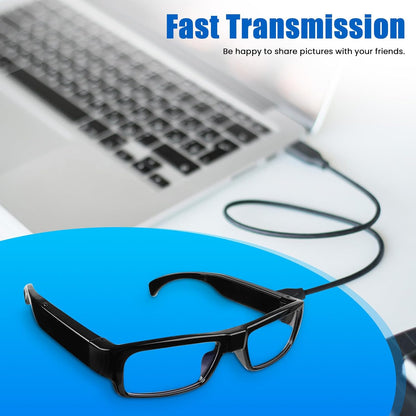 Camera Glasses Video Glasses HD with 64GB Memory Card Recording Glasses Smart Glasses Wearable Eyeglasses for Outdoor Sports