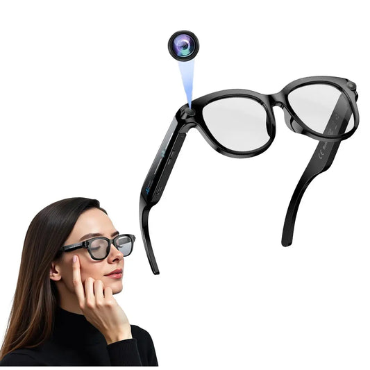 AI Glasses for Men & Women, Smart Glasses with Camera , 2MP Anti-Shake Video Recording, 39G Lightweight ,290Mah Battery ,Support AI Translation, Voice Assistant, Bluetooth Calling ,Music Control ,Easy-To-Use Wearable