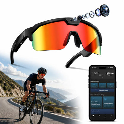 Multifunctional Smart Wearable Camera Glasses - 1200P Ultra Video Recording, 8MP Photochromic Lenses, Bluetooth Audio, 160+ Language Translation, UV Protection, Voice Assistant Glasses for Hiking & Outdoor Sports, Father'S Day Gift