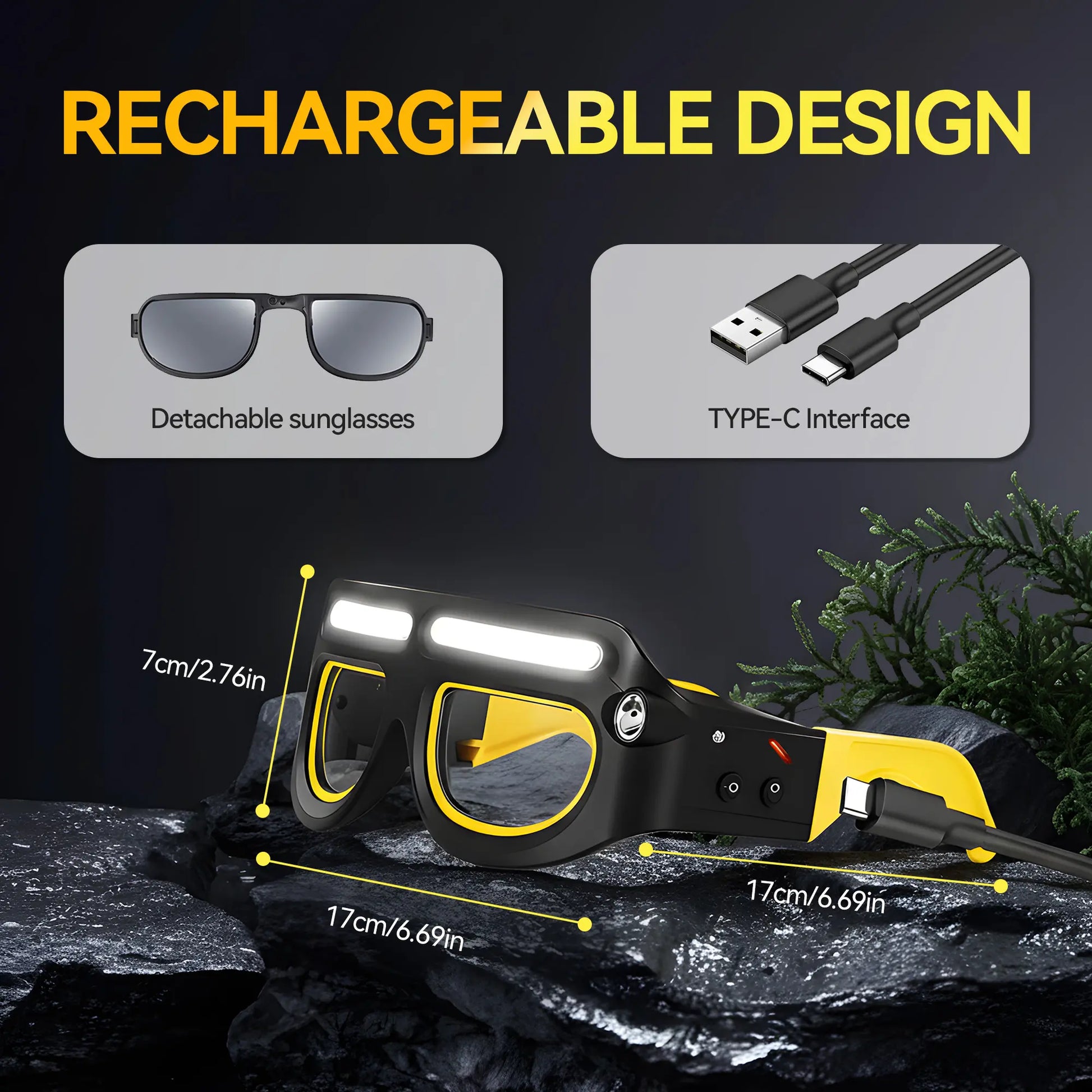 Rechargeable LED Headlamp, Outdoor Kit, for Running, Camping, Outdoor Activities, Night Work, and Repairs, Dust-Proof Lens, USB-C Charging, Multifunctional High-Lumen Flashlight