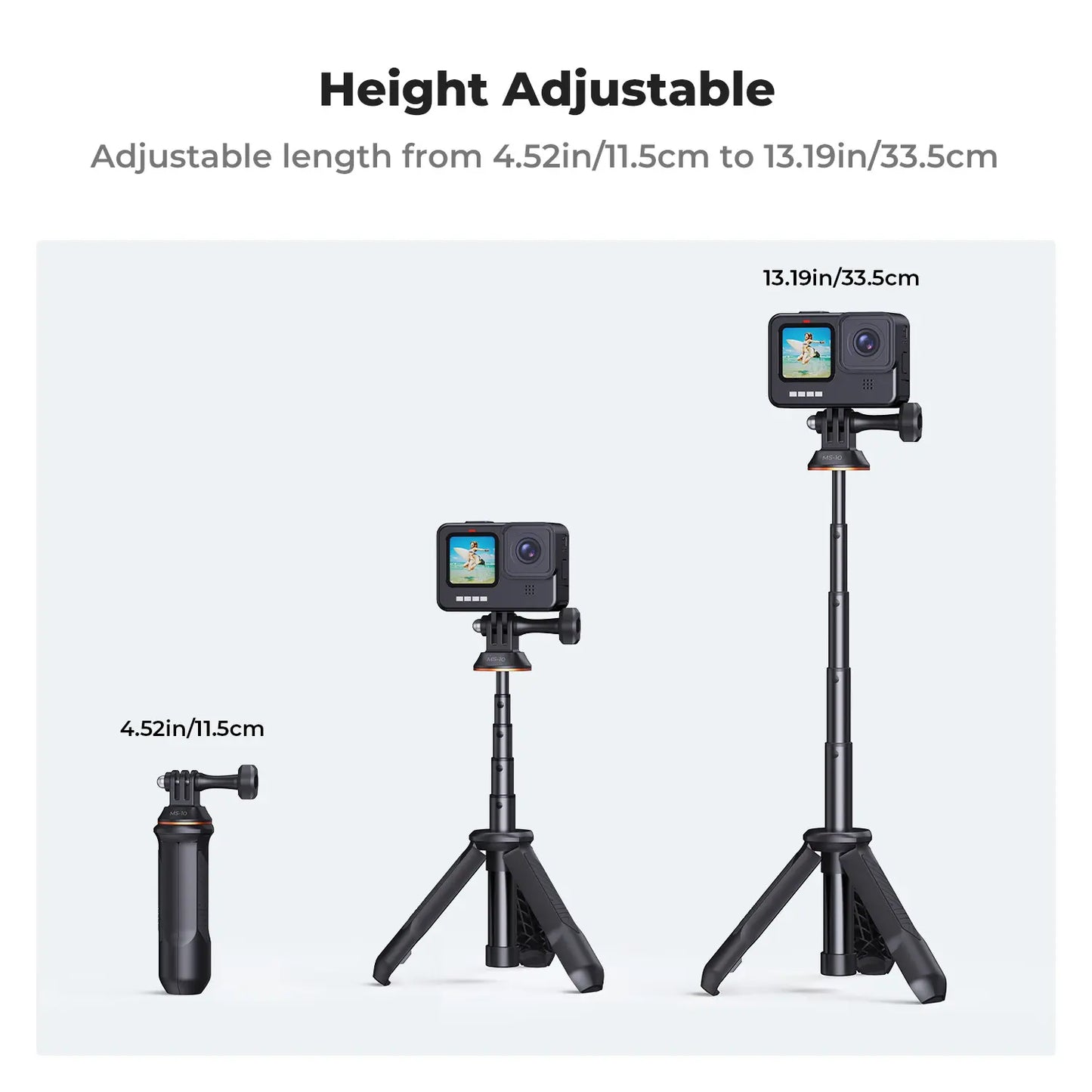 【Dealsforyoudays】K&F CONCEPT MS03 Small 13"/33Cm Action Camera Tripod Stand - Travel Tripod, Mobile Accessories, Clip Mount for Gopro, Action Cameras, Smartphones (Live Streaming, Vlog Selfies)