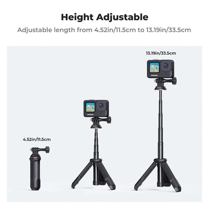 【Dealsforyoudays】K&F CONCEPT MS03 Small 13"/33Cm Action Camera Tripod Stand - Travel Tripod, Mobile Accessories, Clip Mount for Gopro, Action Cameras, Smartphones (Live Streaming, Vlog Selfies)