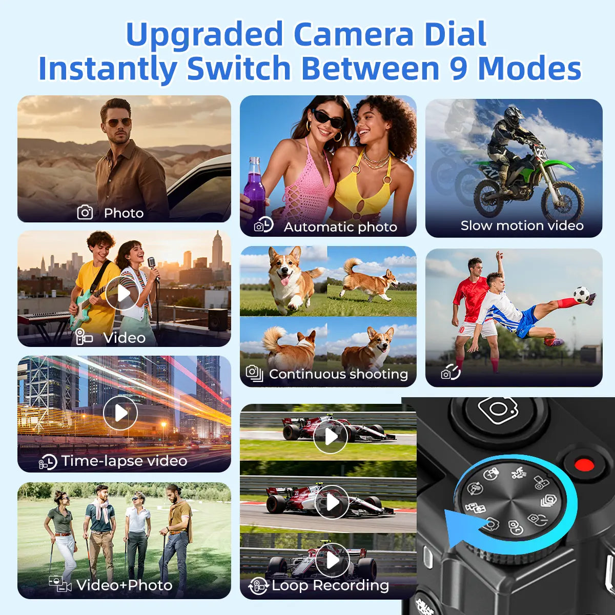 WIKICO 24X Optical Zoom Digital Camera for Photography, 4K 88MP Vlogging Camera for Youtube with 3" 180° Flip Screen, Point and Shoot Cam with 32GB Micro SD Card for Beginner Recording Recording,Summerwins