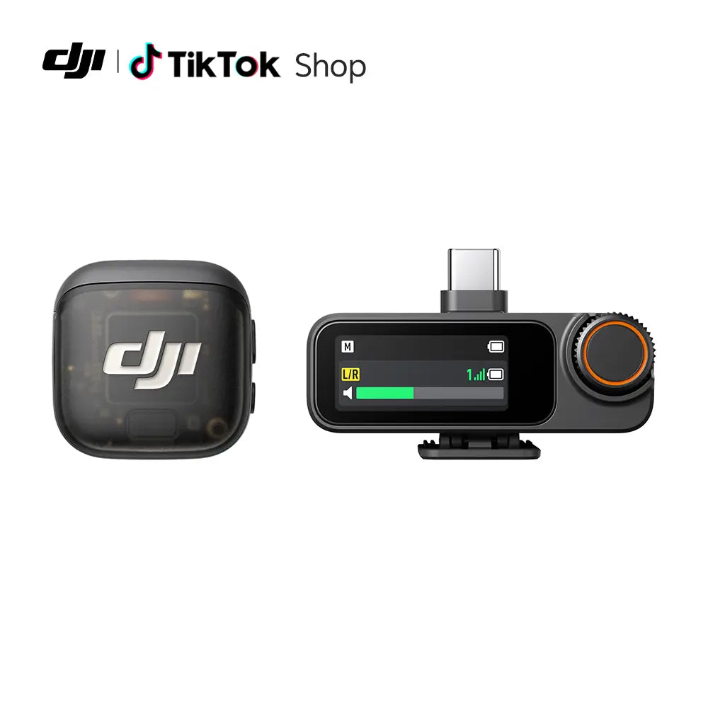 DJI Mic 3 (1 TX + 1 RX), Wireless Lavalier Mic for Iphone/Camera/Android, Ultralight, Extended Operating Time & Fast Charging, 1312Ft (400M) Transmission, Noise Cancelling, Vlog, Streaming