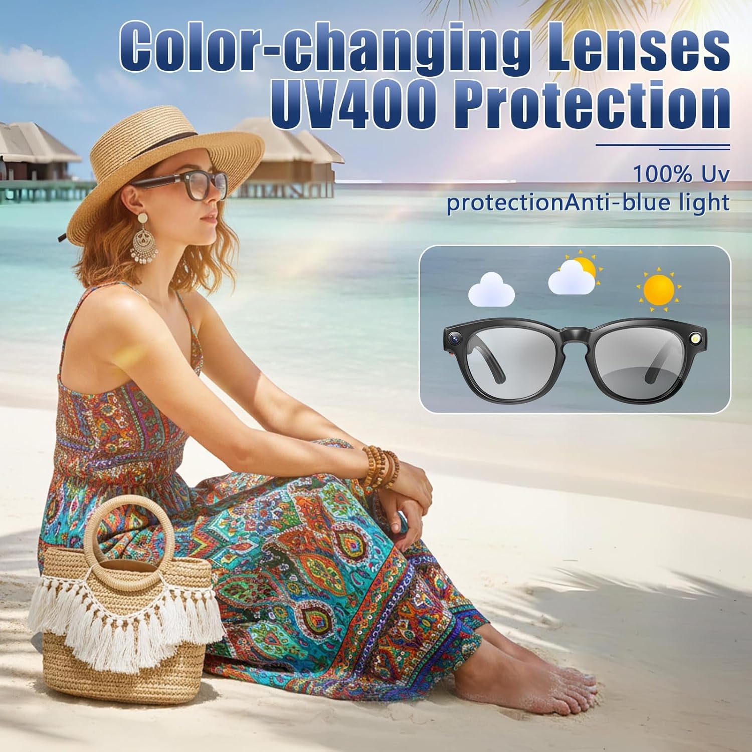 AI-Powered Smart Glasses with Camera and Bluetooth, 4K Video and Audio Recording, Translation and Voice Control, IP67 Waterproof for Professional and Outdoor Use