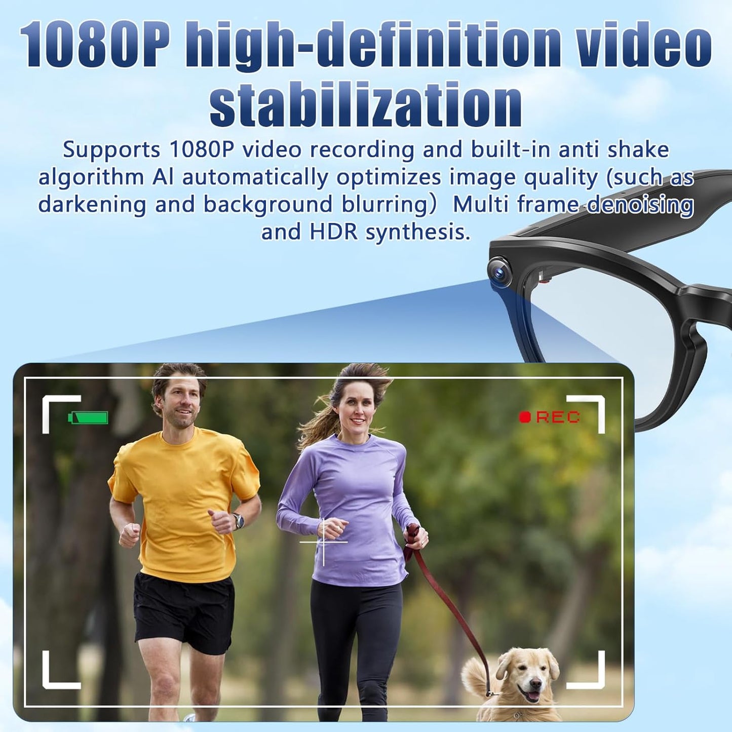 AI-Powered Smart Glasses with Camera and Bluetooth, 4K Video and Audio Recording, Translation and Voice Control, IP67 Waterproof for Professional and Outdoor Use