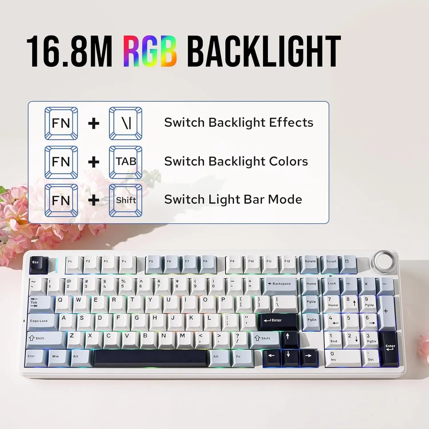 【Deals】Official Aula X Leobog F99PRO Mechanical Gaming Keyboard with Knob,Tri-Mode Bt5.0/Usb-C/2.4Ghz Hot Swappable Custom Keyboard,Windows& Android&Mac