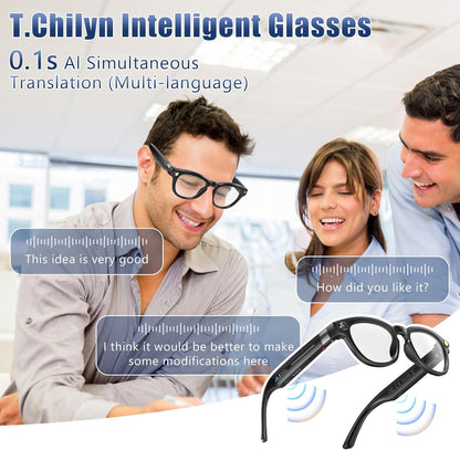 AI-Powered Smart Glasses with Camera and Bluetooth, 4K Video and Audio Recording, Translation and Voice Control, IP67 Waterproof for Professional and Outdoor Use