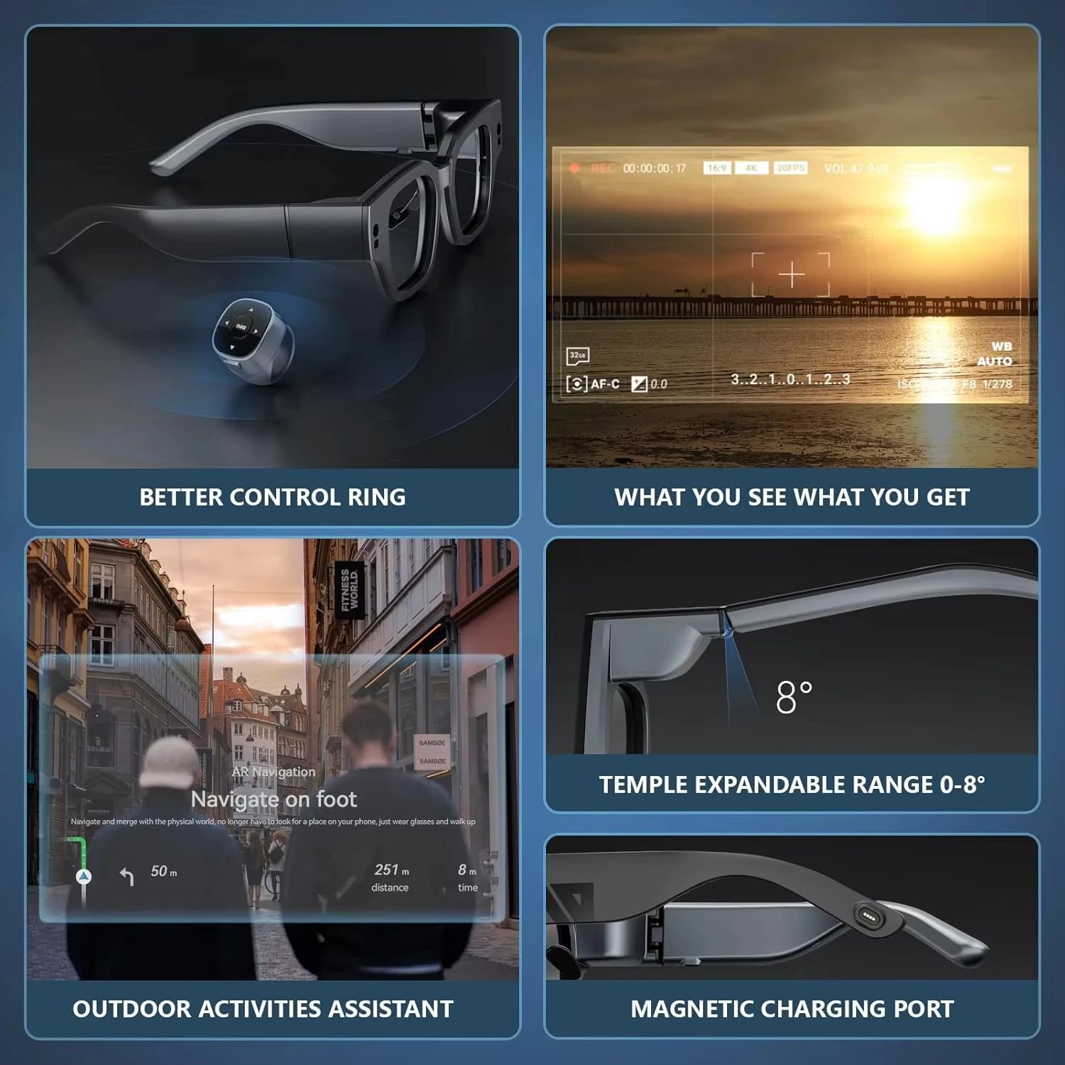 2025 INMO Air 2 AR Glasses Smart Chat GPT AR Glasses with 1080P Micro OLED Virtual Cinema, Augmented Reality Glasses with Camera