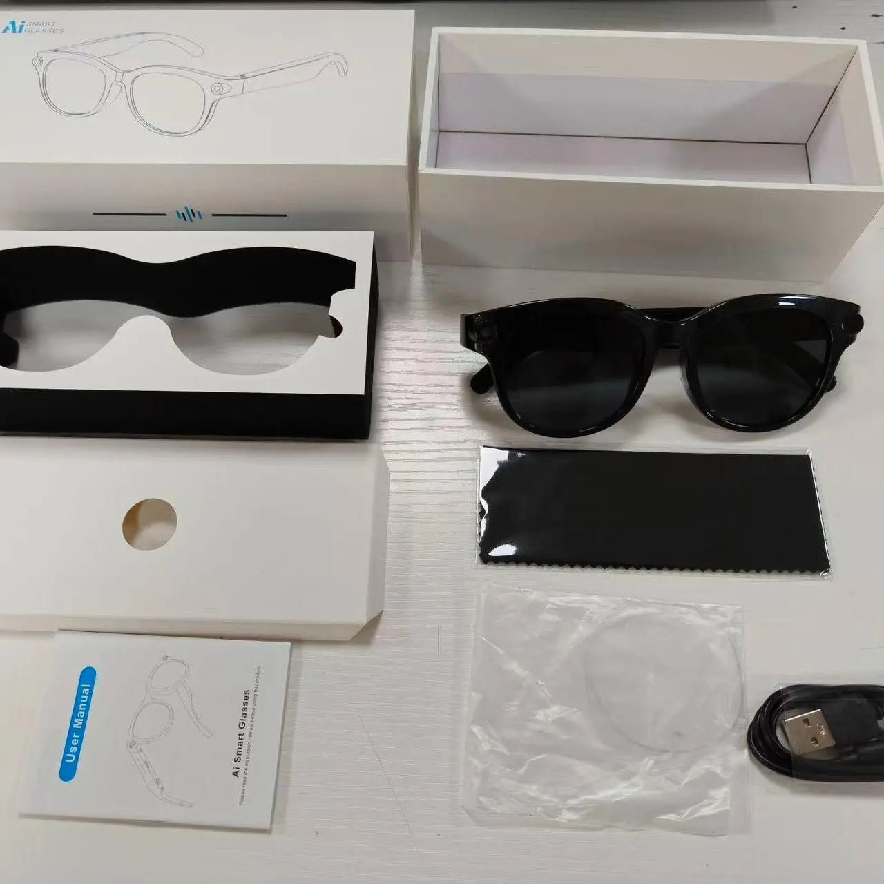 AI Glasses for Men & Women, Smart Glasses with Camera , 2MP Anti-Shake Video Recording, 39G Lightweight ,290Mah Battery ,Support AI Translation, Voice Assistant, Bluetooth Calling ,Music Control ,Easy-To-Use Wearable