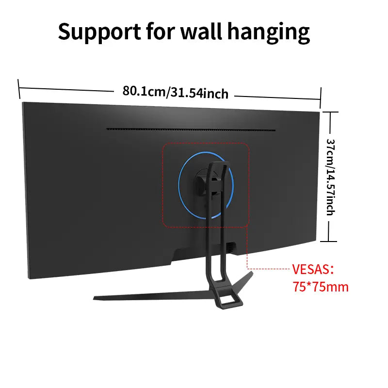 34-Inch Ultra-Wide Gaming Monitor | 21:9 IPS Screen Display | 120Hz Refresh Rate | Freesync & G-Sync Compatible | HDMI & DP Ports, Wall-Mounted 75 * 75Mm