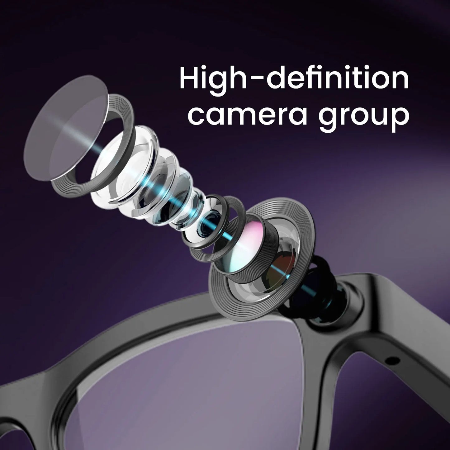 AI Smart Glasses with 200W Pixels, Equipped with a Camera and Video Glasses