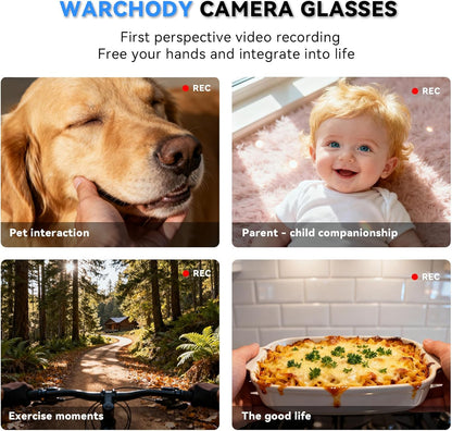 AI Smart Glasses with 8MP HD Camera, Voice Assistant, Open-Ear Audio, Real-Time Translation, and Video Recording Capabilities for Professional and Everyday Use (Black)