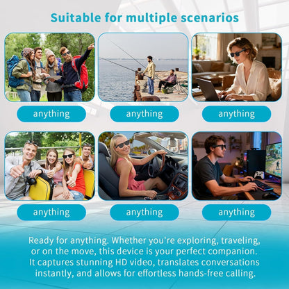 AI Smart Glasses with 8MP HD Camera, Voice Assistant, Open-Ear Audio, Real-Time Translation, and Video Recording for Travel and Everyday Use