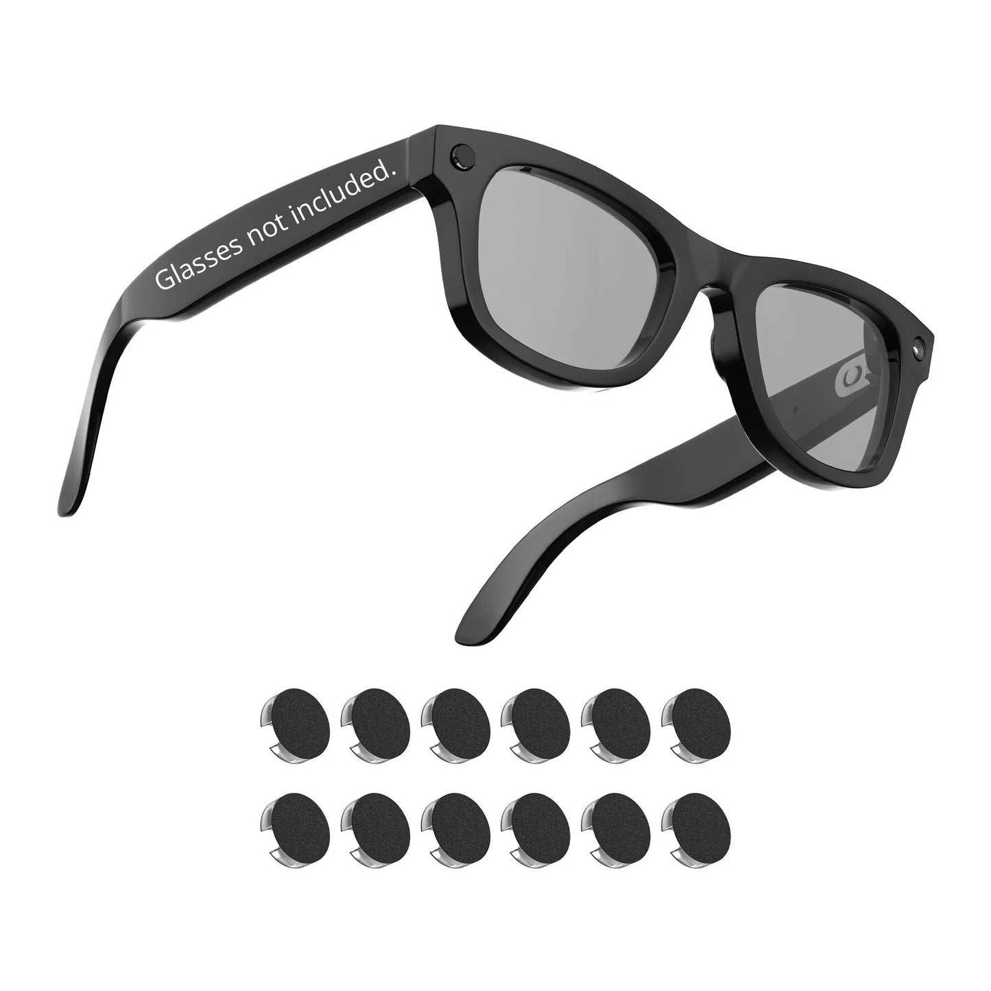 Summervibes HIBLOKS Low-Tack LED Light Blocking Stickers (12 Pieces) for Meta Glasses, Sunglasses Accessories, Blackout Design