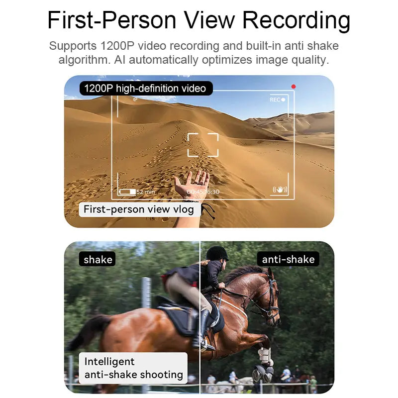 Smart AI Glasses with 8MP Camera, 1200P HD Video & Photo Capture Wearable for Travel, Real-Time Translation Support, Recording Glasses with AI Voice Assistant, Open-Ear Audio, Object Recognition, Bluetooth， Photochromic Lenses