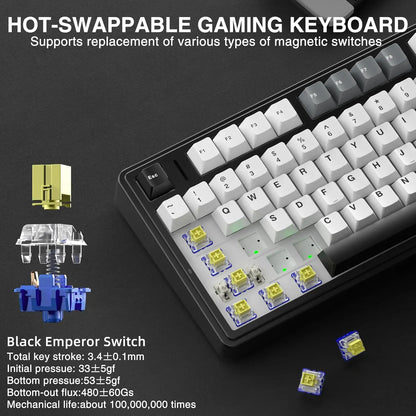 [NEW]AULA F75 HE Wireless Magnetic Switch Custom Gaming Keyboard, 75% Hall Effect Keyboard with Rapid Trigger, 8000Hz Polling Rate , Adjustable Actuation, BT/2.4G/USB-C, Hot Swappable RGB Backlit Keyboard for PC Gamer