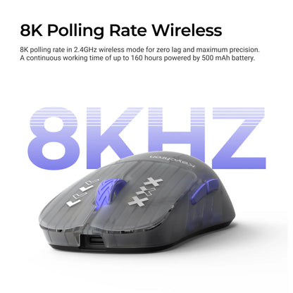 「New」Keychron G3 Wireless 8K Mouse ️ Carbon Fiber & Semi-Transparent Editions | 42G Super Light | Flagship 3395 Sensor | 8000Hz Polling Rate | High Profile Ergonomic Gaming Mouse | Pro-Grade Wireless Desktop Upgrade