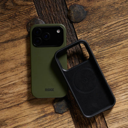 Ridge Iphone Case | 8Ft Drop Protection | Magsafe & Qi Compatible | Dual-Layer TPU | Aluminum Buttons | Leather & Carbon Fiber | Slim Protective Phone Case