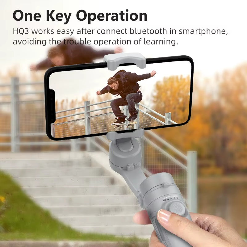 HQ3 3-Axis Gimbal Stabilizer for Smartphone Handheld Phone Video Record, Android Iphone Tiktok Vlog Cellphone Stabilizer