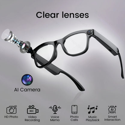 AI Smart Glasses with 200W Pixels, Equipped with a Camera and Video Glasses