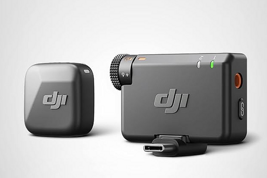 DJI Mic Mini Wireless Lavalier Microphone System (1 Transmitter + 1 Receiver) for iPhone, Camera, and Android - Ultralight Design, High-Quality Audio, Noise Cancellation, Automatic Limiting, Ideal for Vlogging and Streaming, 400M Transmission Range