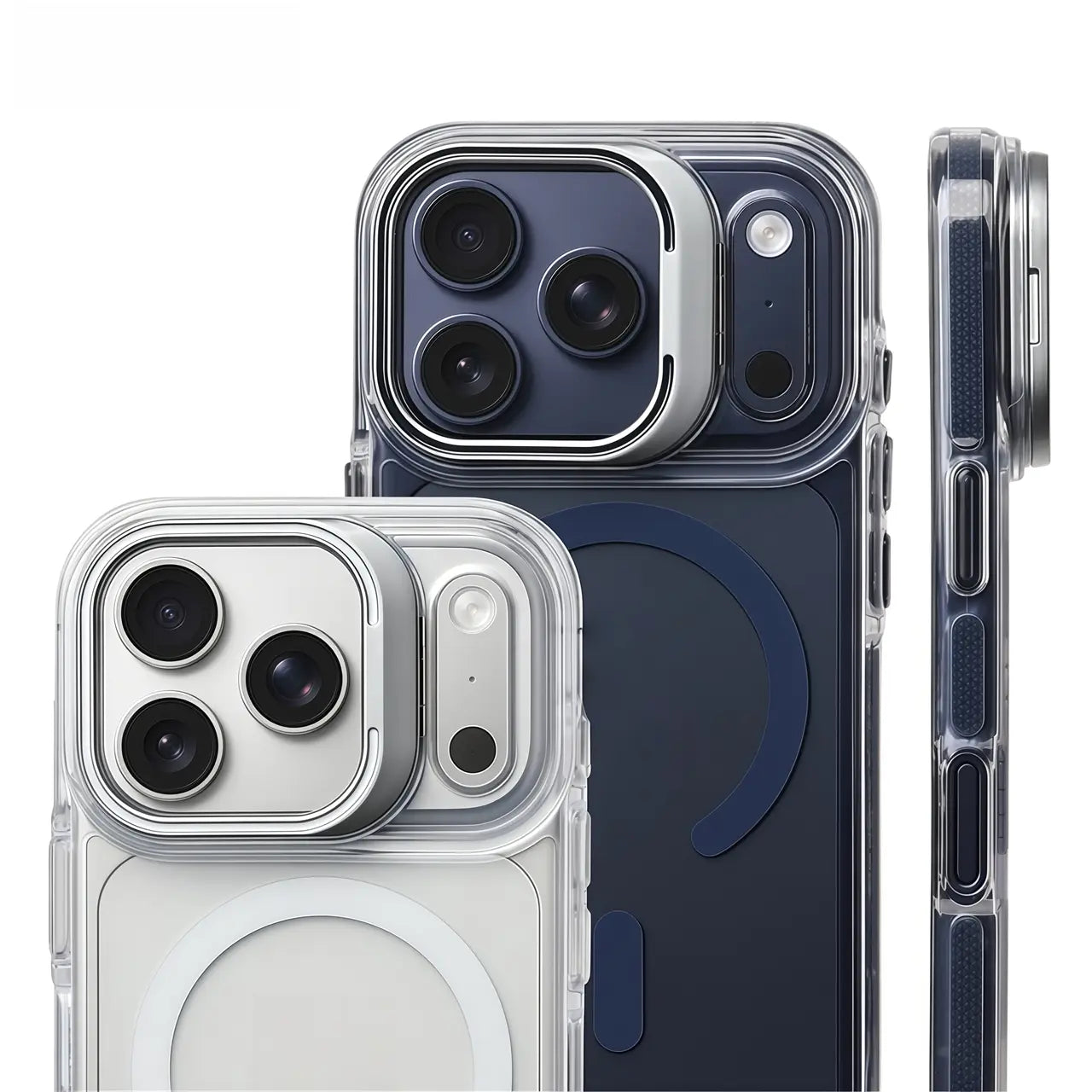 【 Iphone17 Case 】Ice Crystal anti Fall Lens Bracket Magnetic Phone Case Iphone17 Pro Max 16 15 for Iphone Case Silicone Soft Shell TPU Shockproof