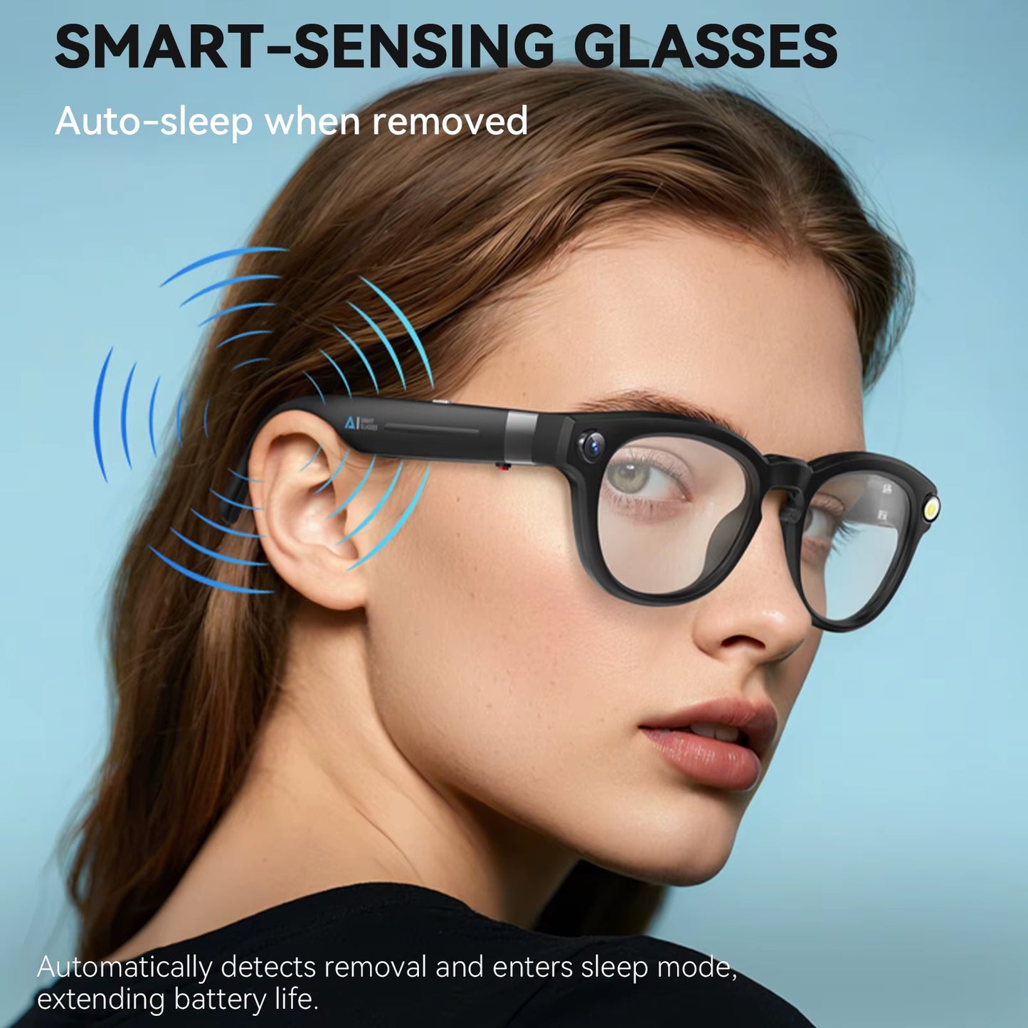 AI Smart Glasses with Bluetooth Calling, AI Voice Translation, Intelligent Photography, Noise Reduction, and Waterproof Features