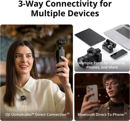 DJI Mic 3 (1 TX + 1 RX), Wireless Lavalier Mic for Iphone/Camera/Android, Ultralight, Extended Operating Time & Fast Charging, 1312Ft (400M) Transmission, Noise Cancelling, Vlog, Streaming