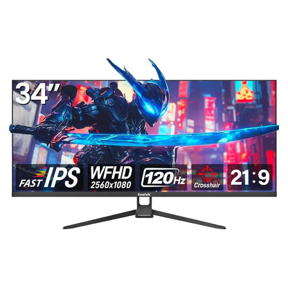 34-Inch Ultra-Wide Gaming Monitor | 21:9 IPS Screen Display | 120Hz Refresh Rate | Freesync & G-Sync Compatible | HDMI & DP Ports, Wall-Mounted 75 * 75Mm