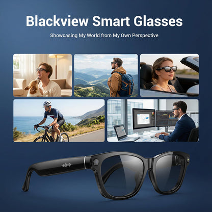 AI-Enhanced Smart Glasses with 12MP Camera, Bluetooth Calling, 4K HD Video Recording, Real-Time Translation, AI Voice Assistant, Object Recognition, and Polarized Lenses