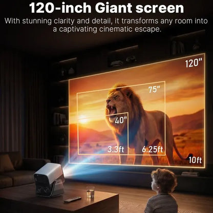 Auking 1100 ANSI Lumen Portable Projector – Auto Focus & Keystone, Dolby Audio, Wifi 6, Bluetooth 5.0, 50% Zoom, Stream Netflix/Youtube, 2-Year Warranty + 1V1 Support